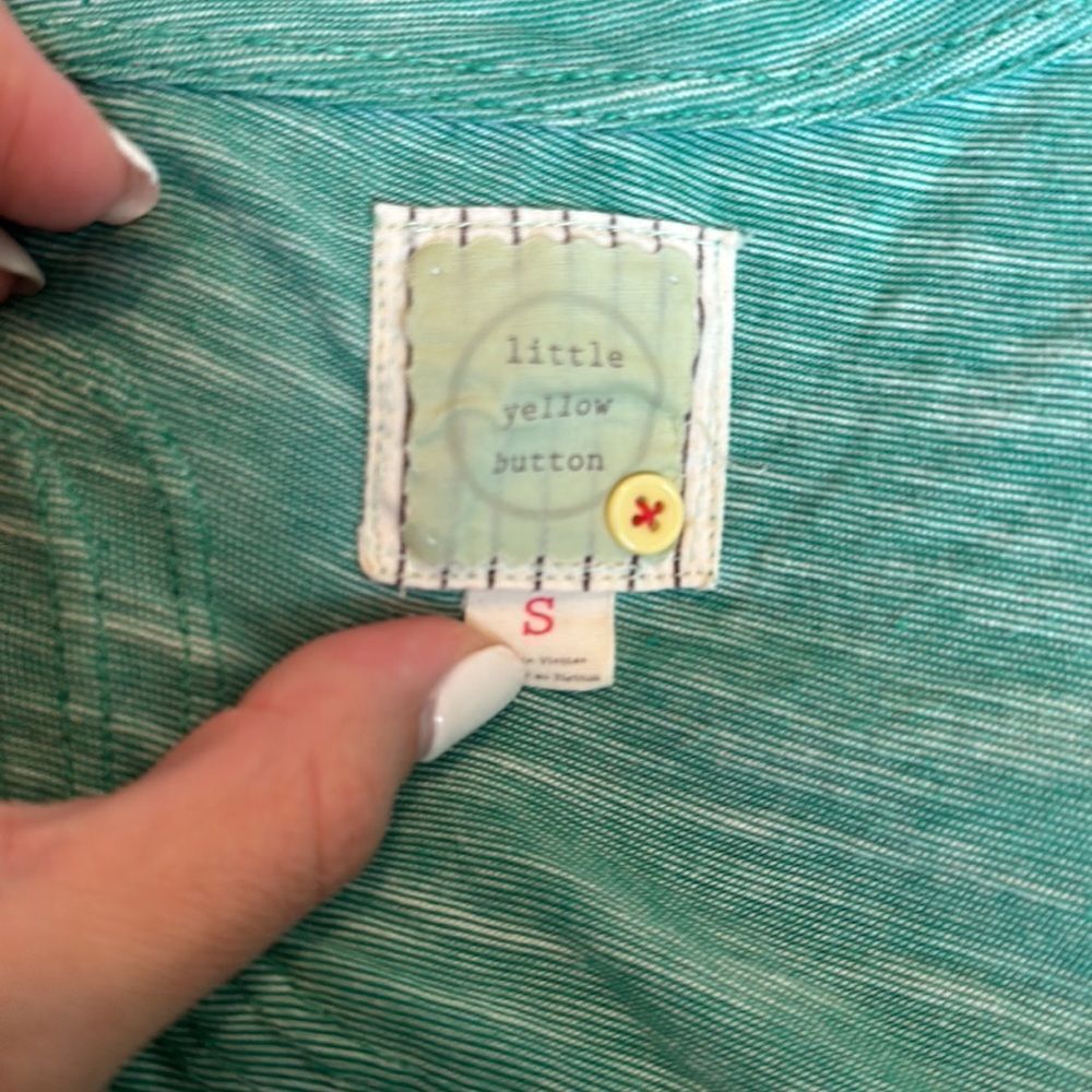 Little Yellow Button sz S green heathered twist scoop neck tank cami - Picture 6 of 7